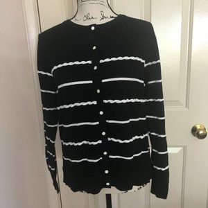 Women's Charter Club Cardigan Black White L